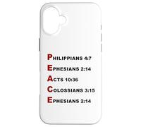 Peace Acrostic - 5 Christian Faith Bible Verse Scriptures Coque pour iPhone 16 Plus