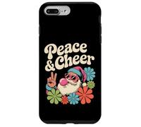 Peace and Cheer Groovy Rétro Père Noël Hippie Vacances Coque pour iPhone 7 Plus/8 Plus