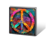 Peace And Love Hippie Symbole Unisexe Broches & Épingles Carré Léger Revers Badge Bijoux pour Vêtements Châle Chapeau