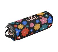 Peace and Love Pochette à outils de coiffure florale avec tapis résistant à la chaleur, sac de rangement portable pour fer à friser, fer à lisser, brosses, pinces et élastiques à cheveux
