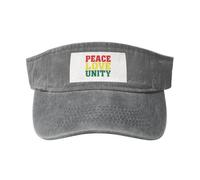 Peace and Love University Print Outdoor Activities Washed Baseball Cap Vintage Classic Fashion Hat for Sports, Gris, taille unique