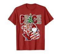 Peace and Love Xmas Elements Graphic Christmas GNOME Women T-Shirt