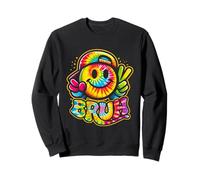 Peace Bruh Tie Dye Smile, Smile, Groovy School Student Sweatshirt