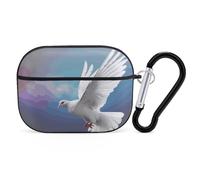 Peace Dove Coque pour AirPods Pro avec anneau porte-clés - Coque rigide en polycarbonate pour AirPods Pro 2e génération pour homme et femme - Facile à ouvrir - Style noir