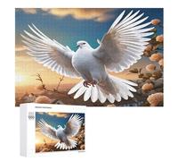 Peace Dove Puzzles en Bois 1000 Pièces Adultes, Poster Jigsaw Puzzle, Design Unique Jouet ÉduChatif pour Adolescents Et Enfants （75×50cm）