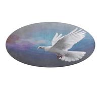 Peace Dove Tapis rond doux et absorbant antidérapant pour chambre à coucher, salon, décoration d'intérieur - 60 x 60 cm