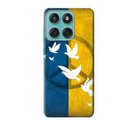 Peace Dove Ukraine Flag Etui Coque Housse pour Motorola Edge 60 Fusion
