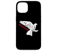 Peace Freedom White Dove Says Freedom USA Red Freedom Saying Coque pour iPhone 13