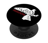 Peace Freedom White Dove Says Freedom USA Red Freedom Saying PopSockets PopGrip Adhésif