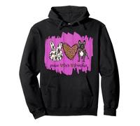 Peace Frenchie Chien Race Rétro Rose Western Esthétique Sweat à Capuche
