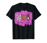 Peace Frenchie Chien Race Rétro Rose Western Esthétique T-Shirt