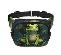 Peace Frog Tree Print Workout Accessory Square Double Layer Waist Bag Trendy Travel for Men and Women