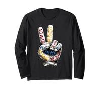 Peace Hand Sign No Wars No Kings No Ice Resistance Manche Longue