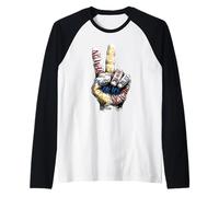 Peace Hand Sign No Wars No Kings No Ice Resistance Manche Raglan