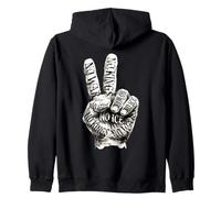 Peace Hand Sign No Wars No Kings No Ice Resistance on Back Sweat à Capuche