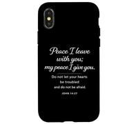 Peace I Leave with You Christian Faith Scripture John 14:27 Coque pour iPhone X/XS