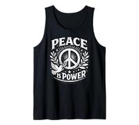 Peace is Power Retro Dove Laurel Panneau de Paix Unity Love Art Débardeur