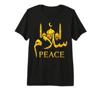 Peace Islam Calligraphie Mosquée Musulman Ramadan Vitrail T-Shirt Haut de Gamme