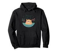Peace Like A Capybara : Mignon Animal Zen Cadeau Amoureux Sweat à Capuche, Unisexe pour Adultes, Noir, L
