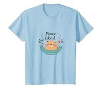 Peace Like A Capybara : Mignon Animal Zen Cadeau Amoureux T-Shirt, Enfant, Bleu Céleste, 6 Ans