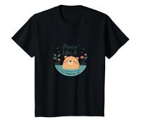 Peace Like A Capybara : Mignon Animal Zen Cadeau Amoureux T-Shirt, Enfant, Noir, 4 Ans