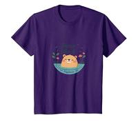 Peace Like A Capybara : Mignon Animal Zen Cadeau Amoureux T-Shirt, Enfant, Violet, 8 Ans