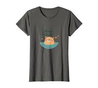 Peace Like A Capybara : Mignon Animal Zen Cadeau Amoureux T-Shirt, Femme, Asphalte, M