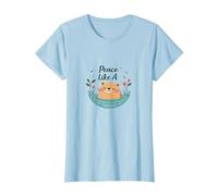 Peace Like A Capybara : Mignon Animal Zen Cadeau Amoureux T-Shirt, Femme, Bleu Céleste, S