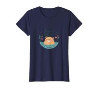 Peace Like A Capybara : Mignon Animal Zen Cadeau Amoureux T-Shirt, Femme, Bleu Marine, XL