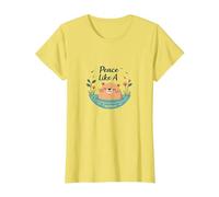 Peace Like A Capybara : Mignon Animal Zen Cadeau Amoureux T-Shirt, Femme, Citron, L