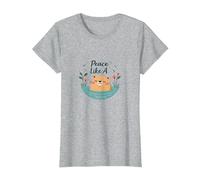 Peace Like A Capybara : Mignon Animal Zen Cadeau Amoureux T-Shirt, Femme, Gris Chiné, XS
