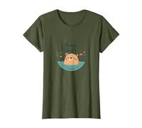 Peace Like A Capybara : Mignon Animal Zen Cadeau Amoureux T-Shirt, Femme, Olive, XL