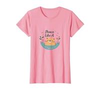 Peace Like A Capybara : Mignon Animal Zen Cadeau Amoureux T-Shirt, Femme, Rose, XXL