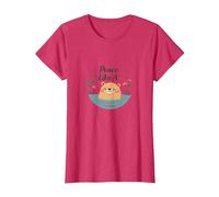 Peace Like A Capybara : Mignon Animal Zen Cadeau Amoureux T-Shirt, Femme, Rouge Chiné, XS