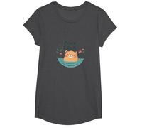 Peace Like A Capybara : Mignon Animal Zen Cadeau Amoureux T-Shirt, Fille, Chiné Foncé, L