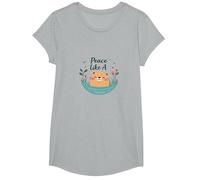Peace Like A Capybara : Mignon Animal Zen Cadeau Amoureux T-Shirt, Fille, Gris Chiné, XS