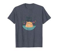 Peace Like A Capybara : Mignon Animal Zen Cadeau Amoureux T-Shirt, Homme, Bleu Chiné, L