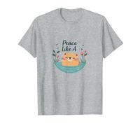 Peace Like A Capybara : Mignon Animal Zen Cadeau Amoureux T-Shirt, Homme, Gris Chiné, 3XL
