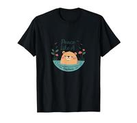 Peace Like A Capybara : Mignon Animal Zen Cadeau Amoureux T-Shirt, Homme, Noir, S