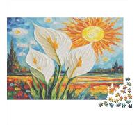 Peace Lily 1000 Pièces pour Femmes et Hommes - Arums avec Soleil et Arc-en-Ciel Jeu de Famille Amusant et Stimulant Idée Cadeau 38x26cm/1000pcs