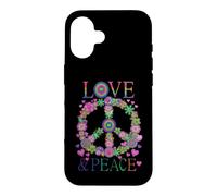 Peace Love 60s 70s Flower Power Hippie Outfit Coque pour iPhone 16