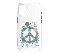 Peace Love 60s 70s Flower Power Hippie Outfit Coque pour iPhone 16