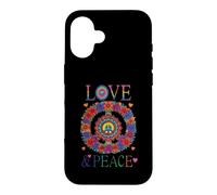 Peace Love 60s 70s Flower Power Hippie Outfit Coque pour iPhone 16