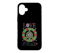 Peace Love 60s 70s Flower Power Hippie Outfit Coque pour iPhone 16 Plus