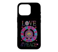 Peace Love 60s 70s Flower Power Hippie Outfit Coque pour iPhone 16 Pro