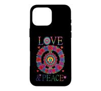 Peace Love 60s 70s Flower Power Hippie Outfit Coque pour iPhone 16 Pro Max