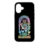Peace Love and Accordéons Boho Rainbow Hippie Coque pour iPhone 16