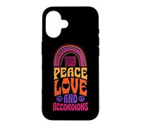 Peace Love and Accordéons Boho Rainbow Hippie Coque pour iPhone 16