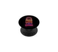 Peace Love and Basson Bohemian Rainbow Hippie PopSockets PopGrip Adhésif