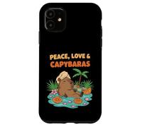 Peace Love and Capybaras Relaxed Citrus Soak Artwork Coque pour iPhone 11